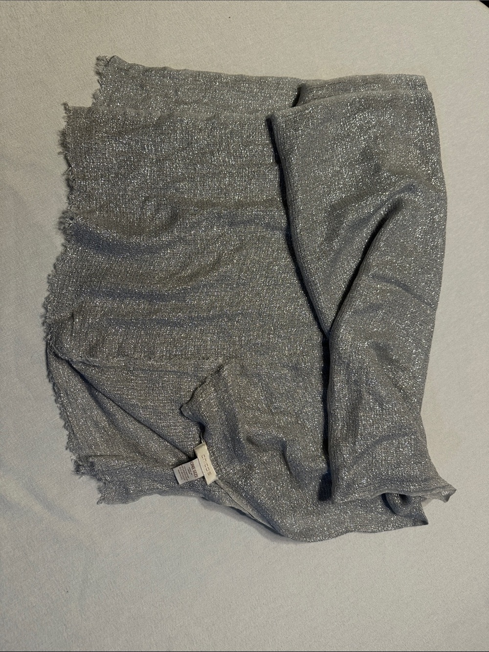 Chico's Silver Sparkle Scarf Wrap
